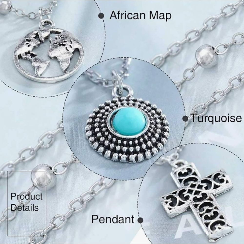 Bohemian Chic Silver Plated Layered Necklace - Vintage Inspiration - Picture 8 of 13